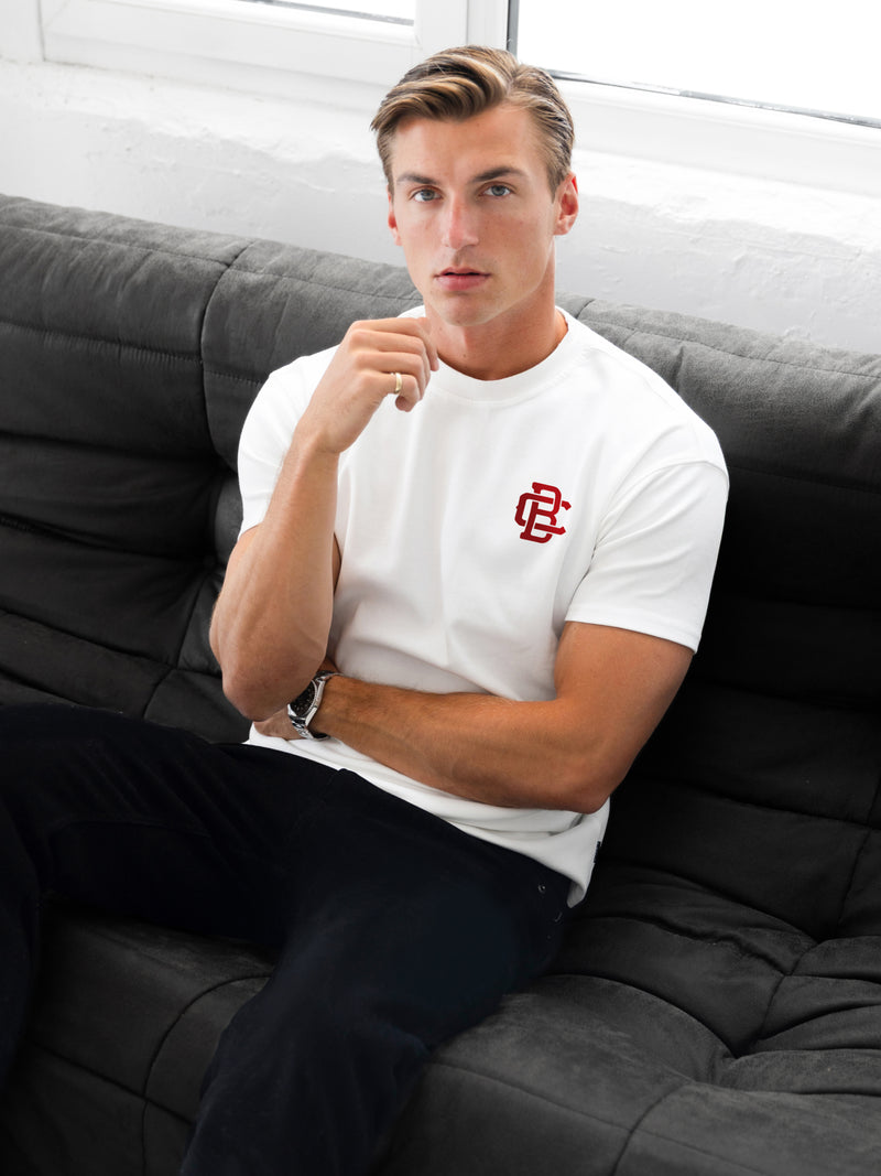 Monogram Relaxed T-Shirt -  Flat White