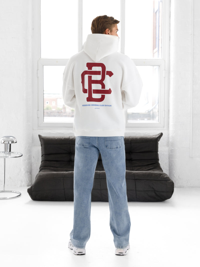 Monogram Relaxed Hoodie - Flat White