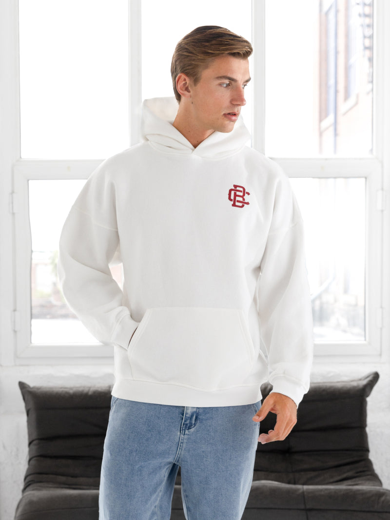 Monogram Relaxed Hoodie - Flat White