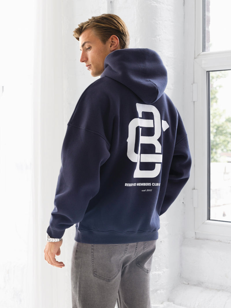 Monogram Relaxed Hoodie - True Navy