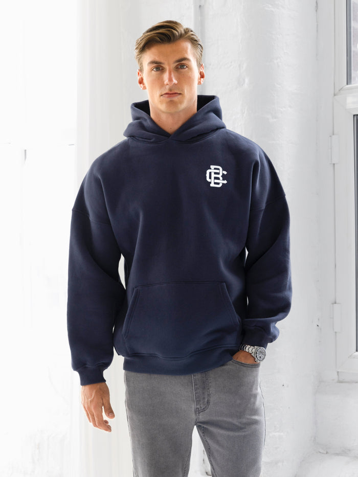 Monogram Relaxed Hoodie - True Navy