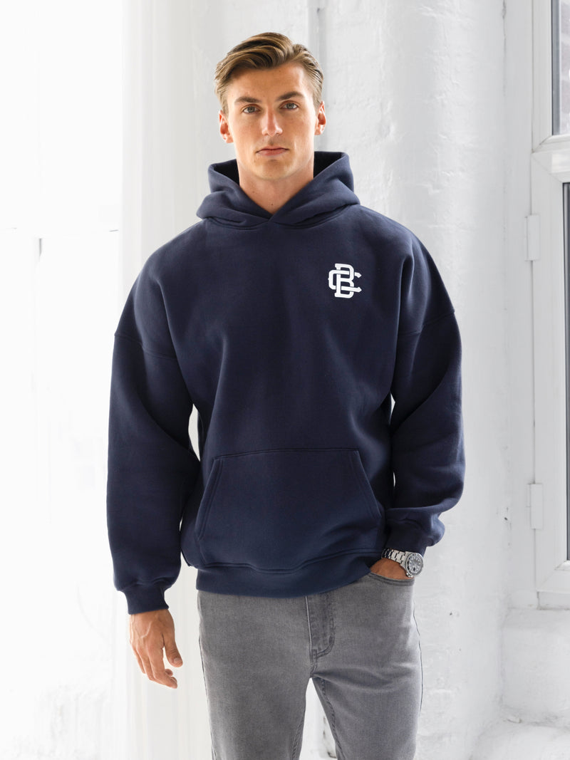 Monogram Relaxed Hoodie - True Navy