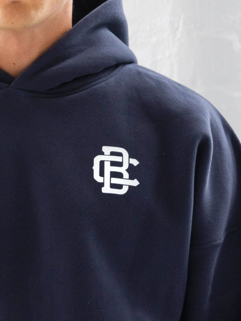 Monogram Relaxed Hoodie - True Navy