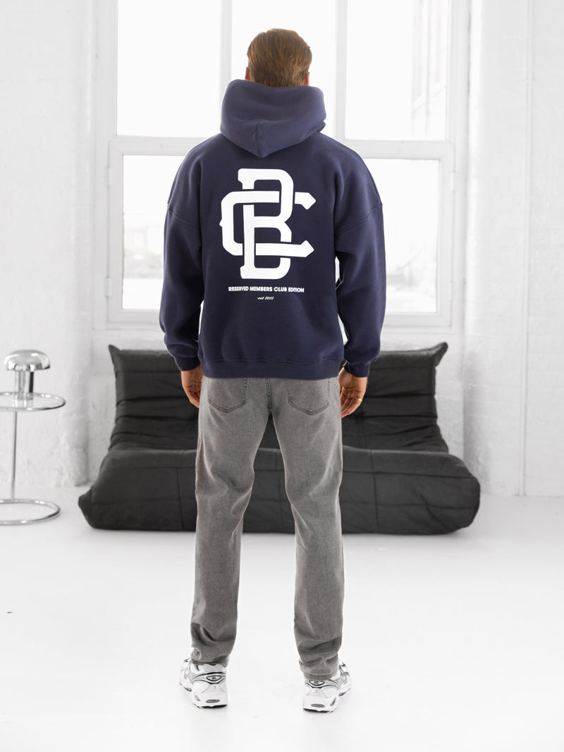 Monogram Relaxed Hoodie - True Navy