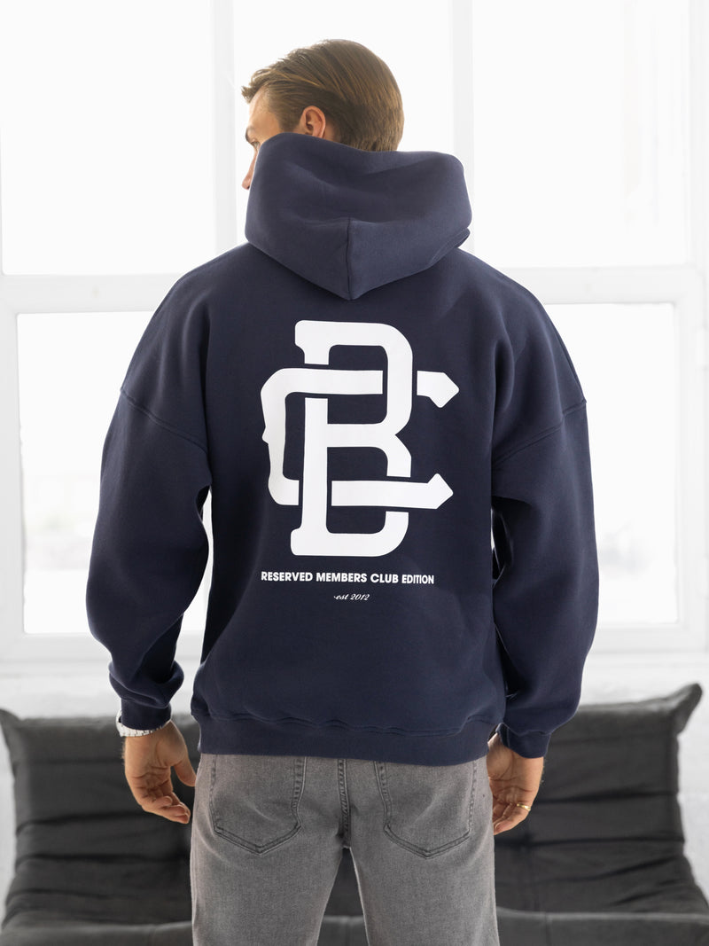 Monogram Relaxed Hoodie - True Navy
