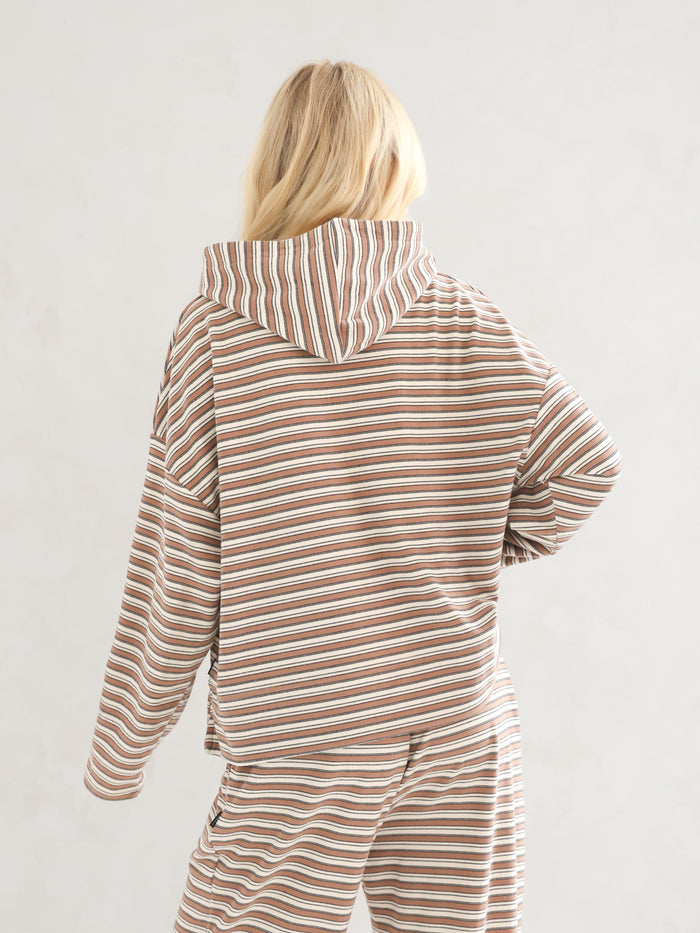 Sadie Stripe Hoodie - Tan Stripe