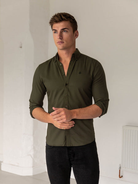 COOLMAX® Regular Fit Shirt - Khaki green - Men | H&M IN