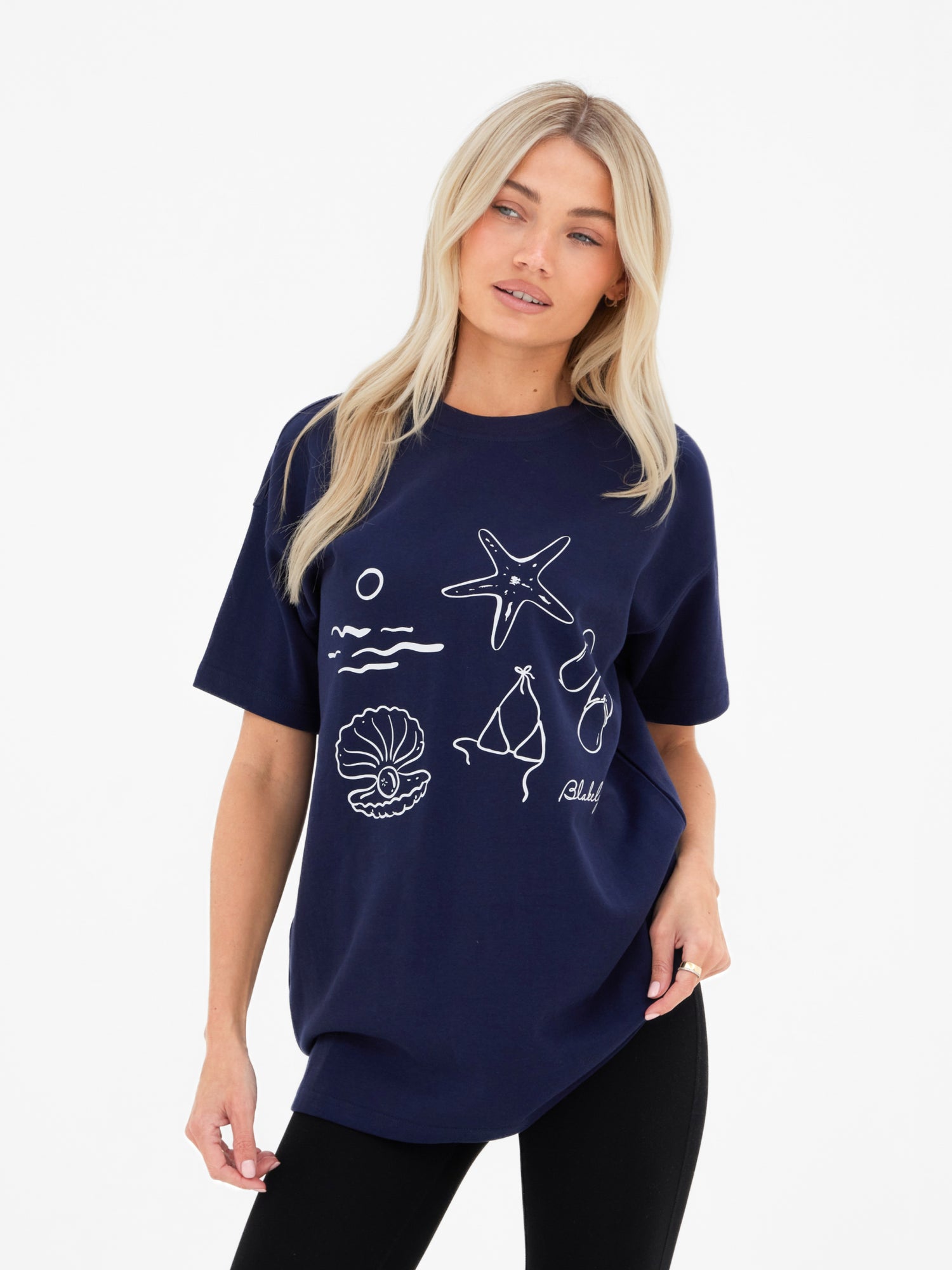 Buy Blakely Womens Dark Navy Mira Oversized T-Shirt | Free