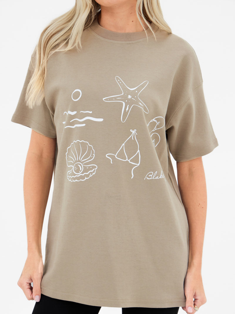 Mira Oversized T-Shirt - Tan