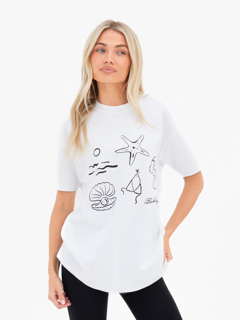 Buy Blakely Womens White Mira Oversized T-Shirt | Free delivery on