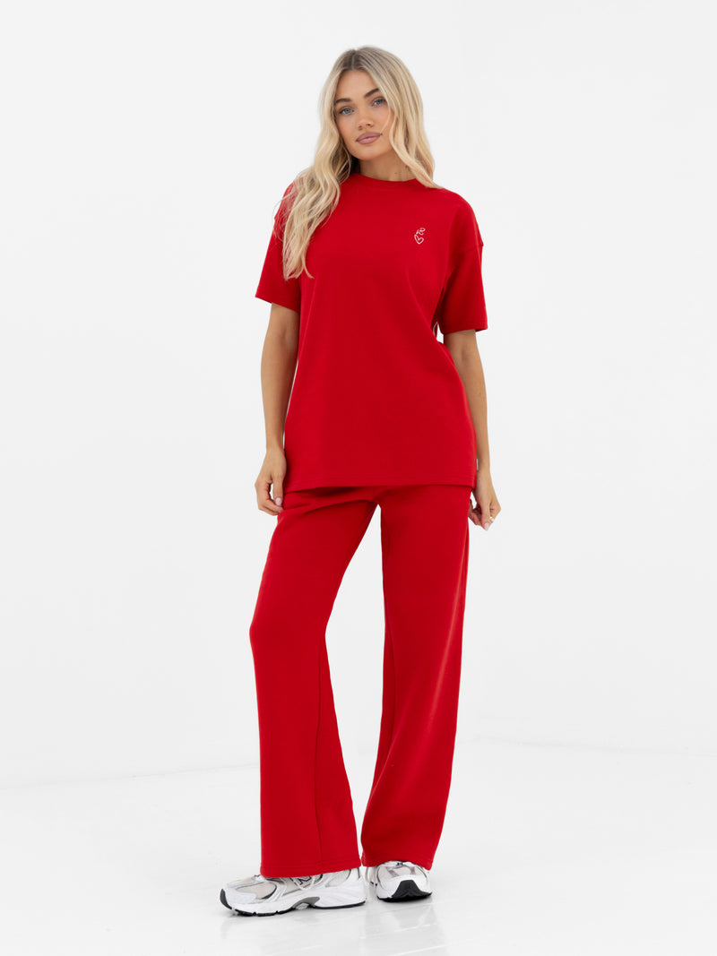 Esme Oversized T-Shirt - Hot Red