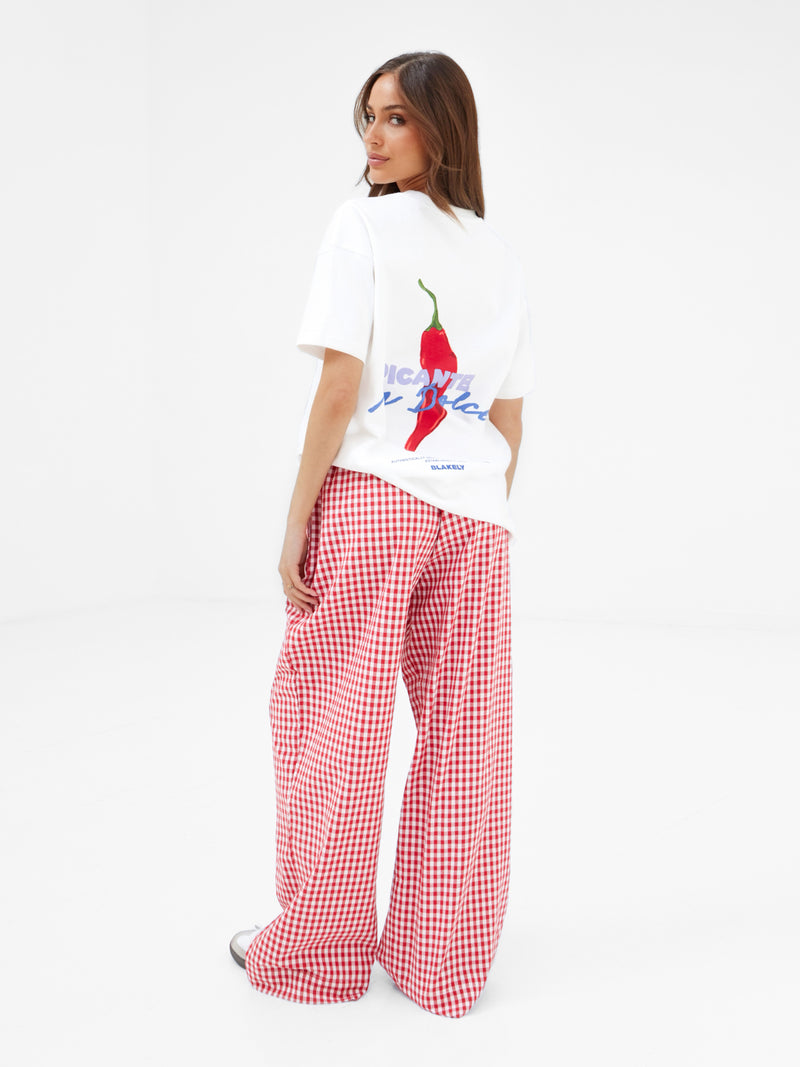 Cassie Chilli Oversized T-Shirt - White