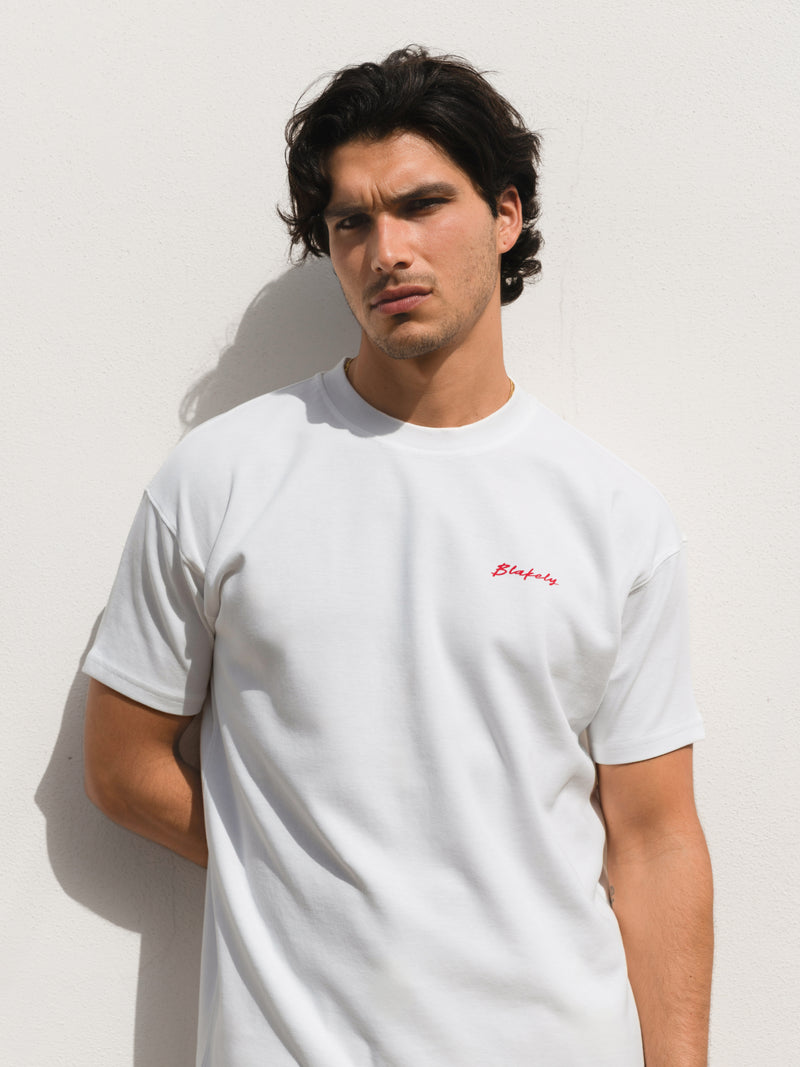 Olive Oil Print Relaxed T-Shirt - White