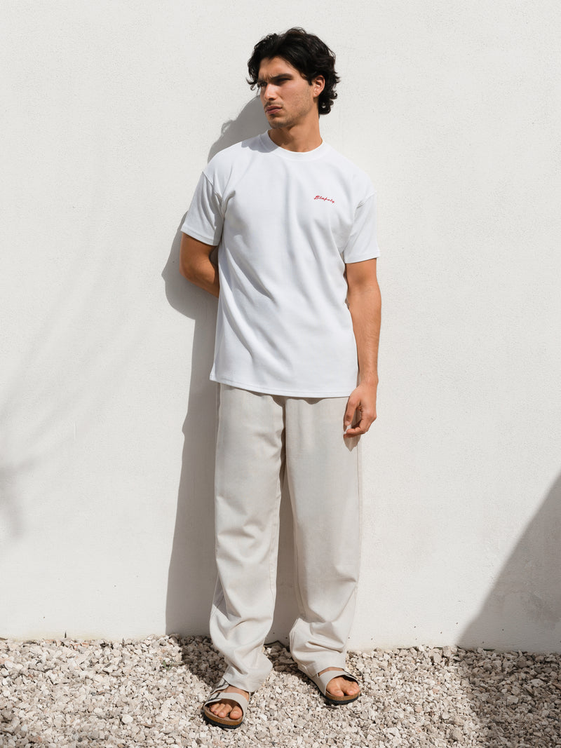 Olive Oil Print Relaxed T-Shirt - White