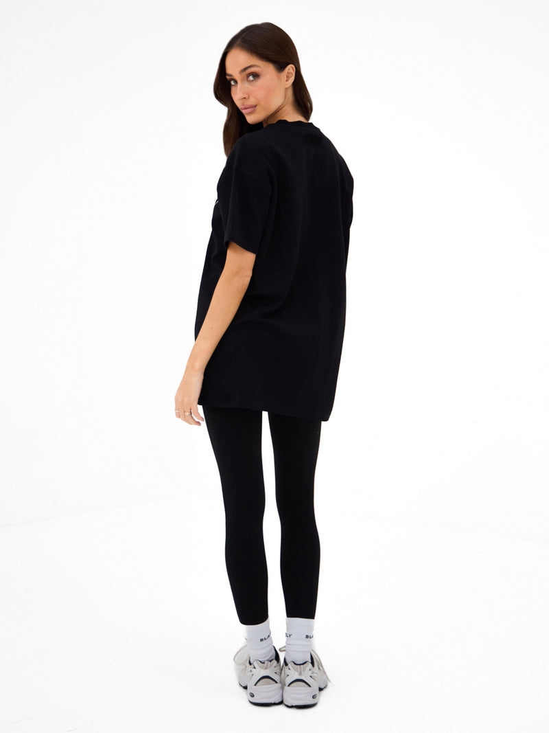 Outline Varsity Oversized T-Shirt - Black