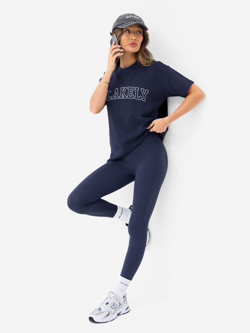 Outline Varsity Oversized T-Shirt - True Navy