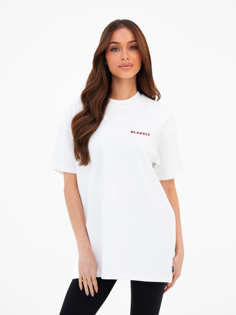 Etta Floral Print Oversized T-Shirt - White