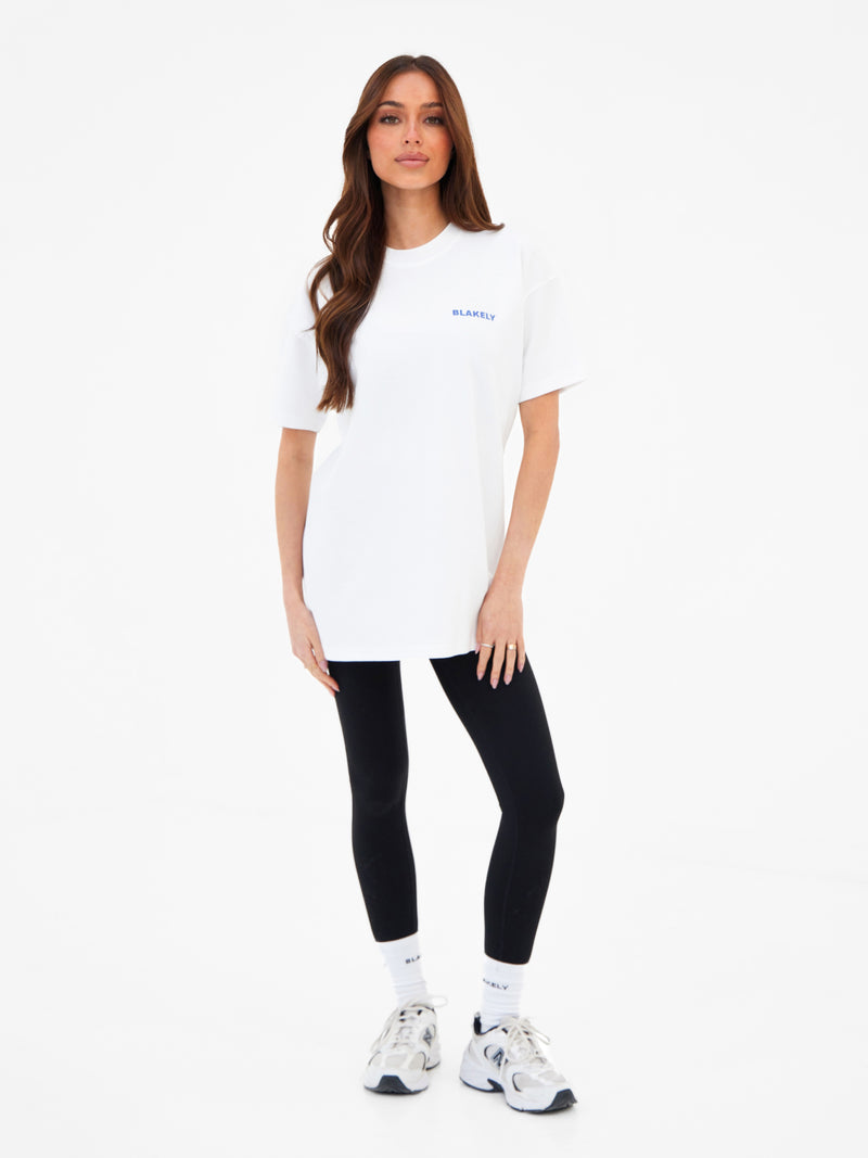 Nia Floral Print Oversized T-Shirt - White