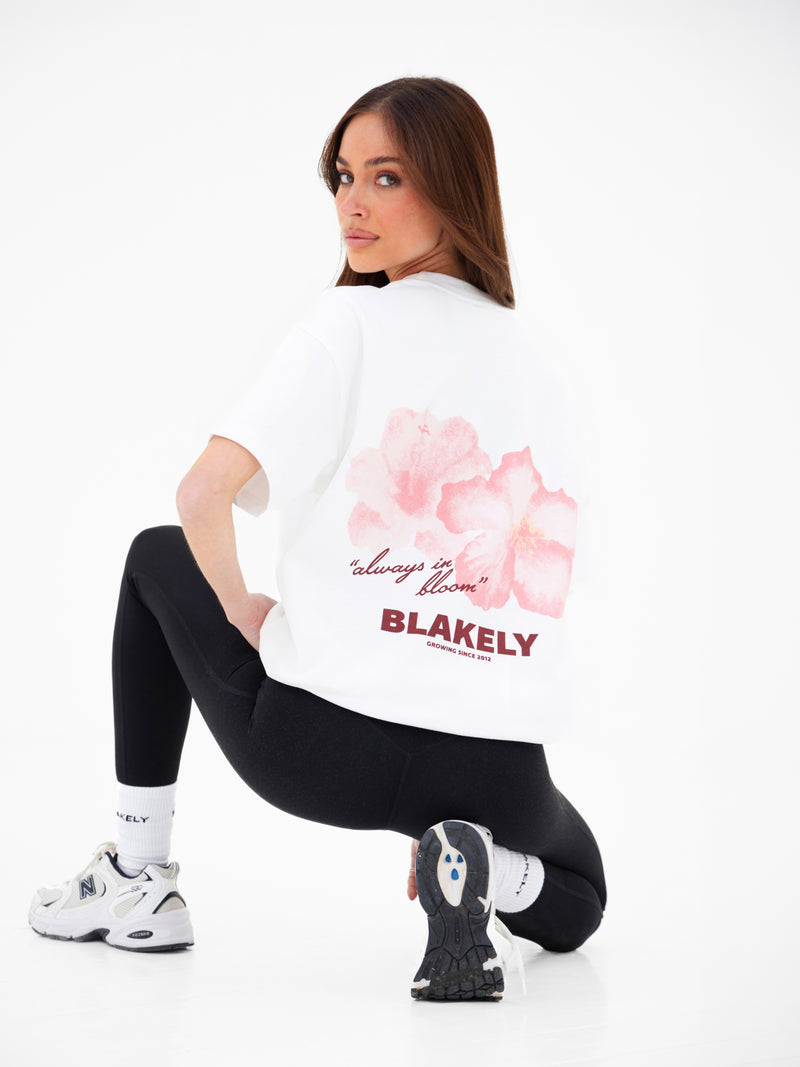 Anya Floral Print Oversized T-Shirt - White