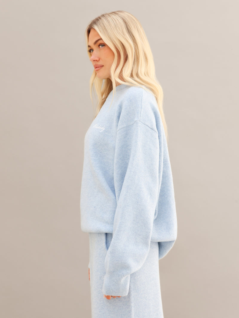 Oversized Knitted Jumper - Baby Blue