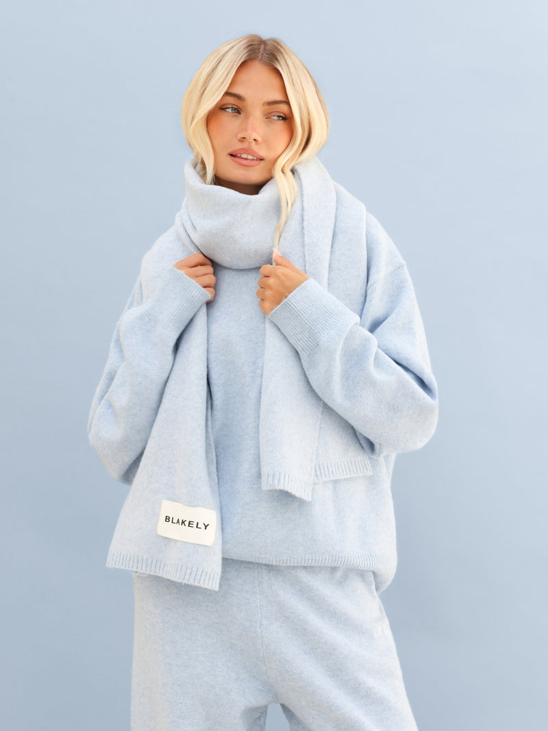 Oversized Knitted Jumper - Baby Blue