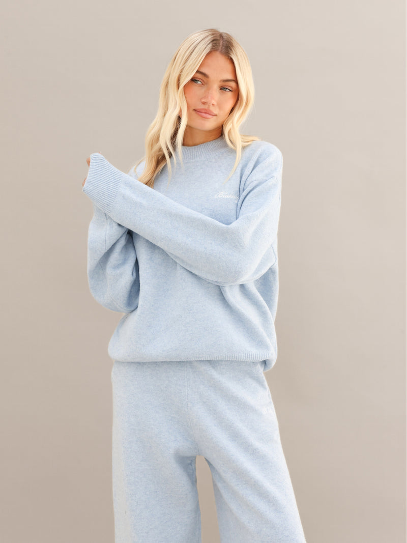 Oversized Knitted Jumper - Baby Blue