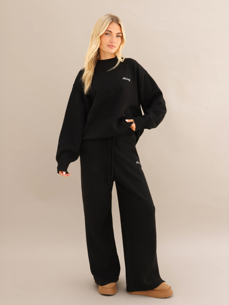 Oversized Knitted Jumper - Black