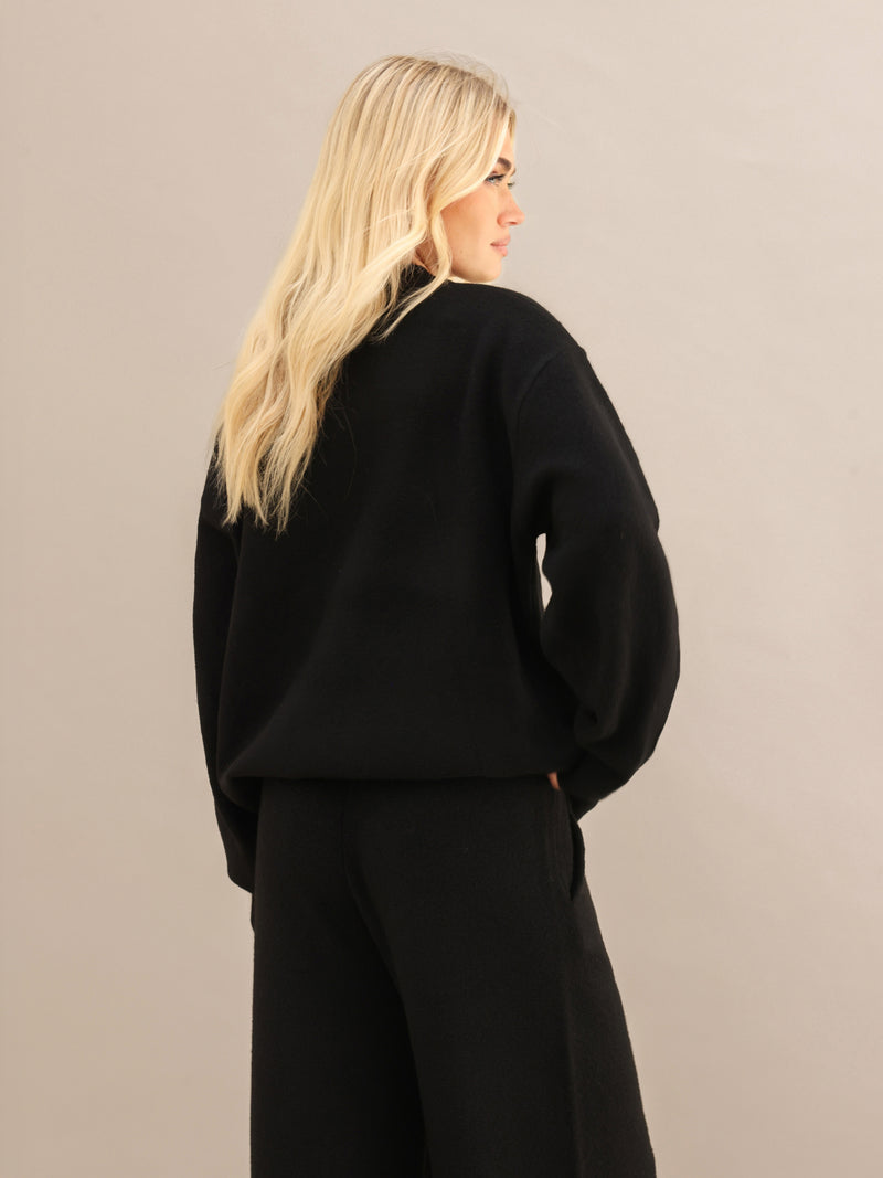 Oversized Knitted Jumper - Black