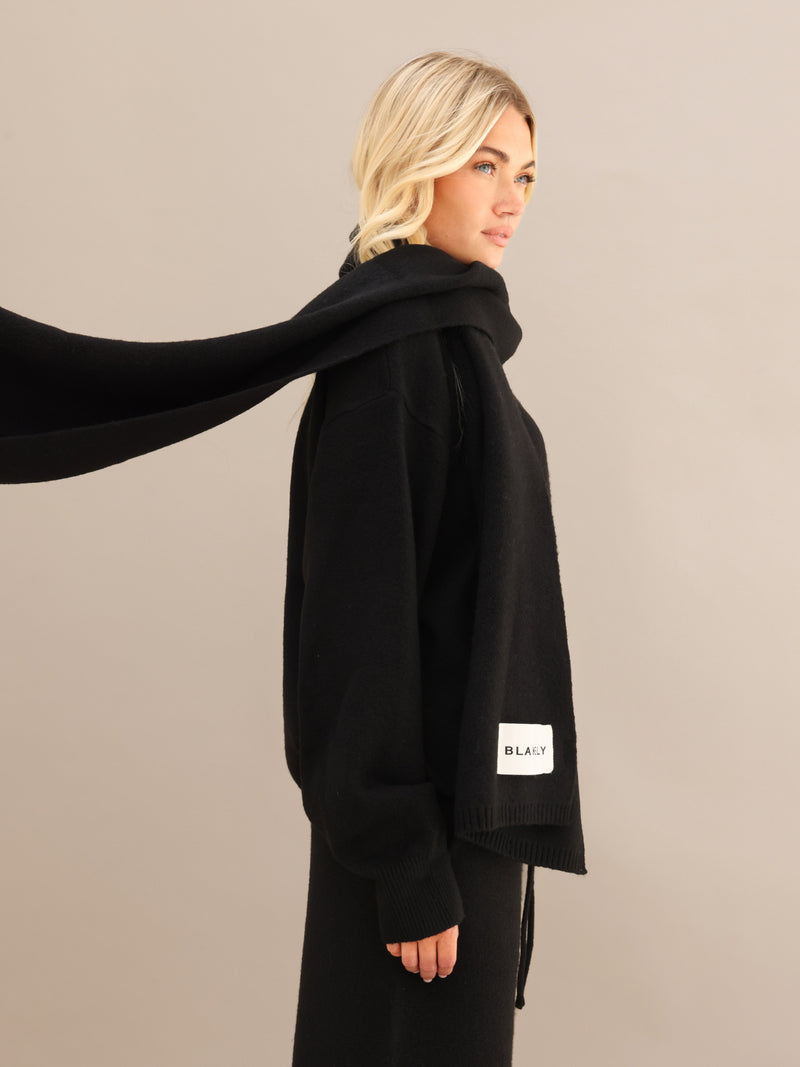 Oversized Knitted Jumper - Black