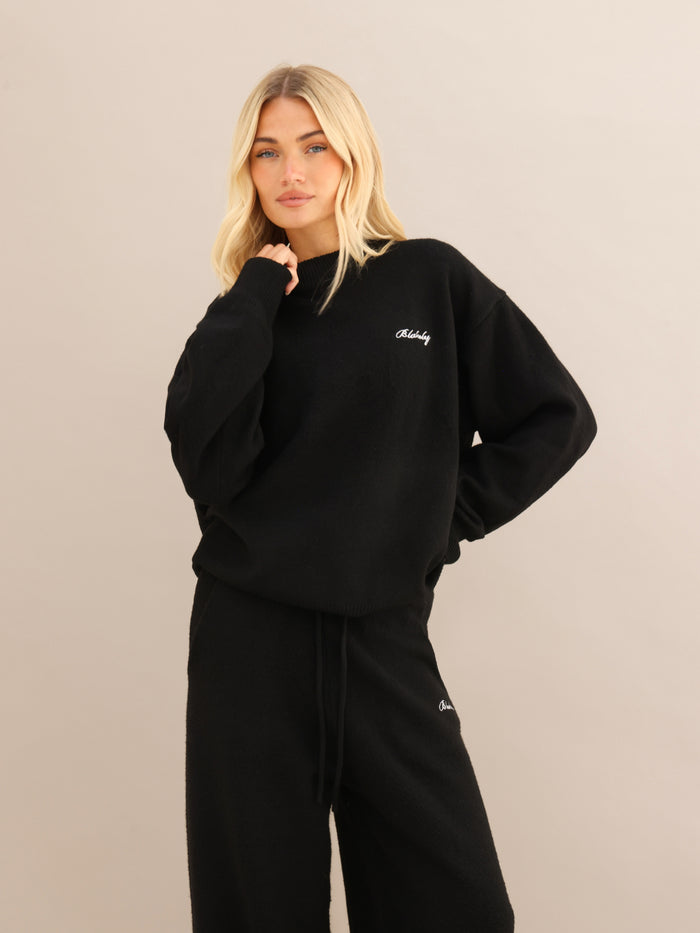 Oversized Knitted Jumper - Black