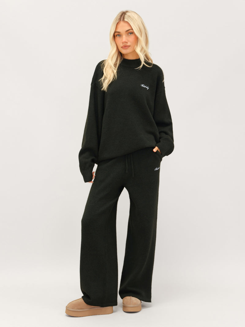 Oversized Knitted Jumper - Dark Green