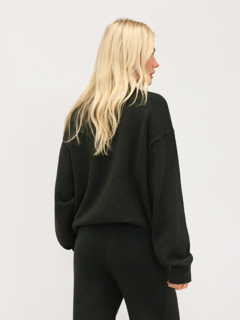 Oversized Knitted Jumper - Dark Green
