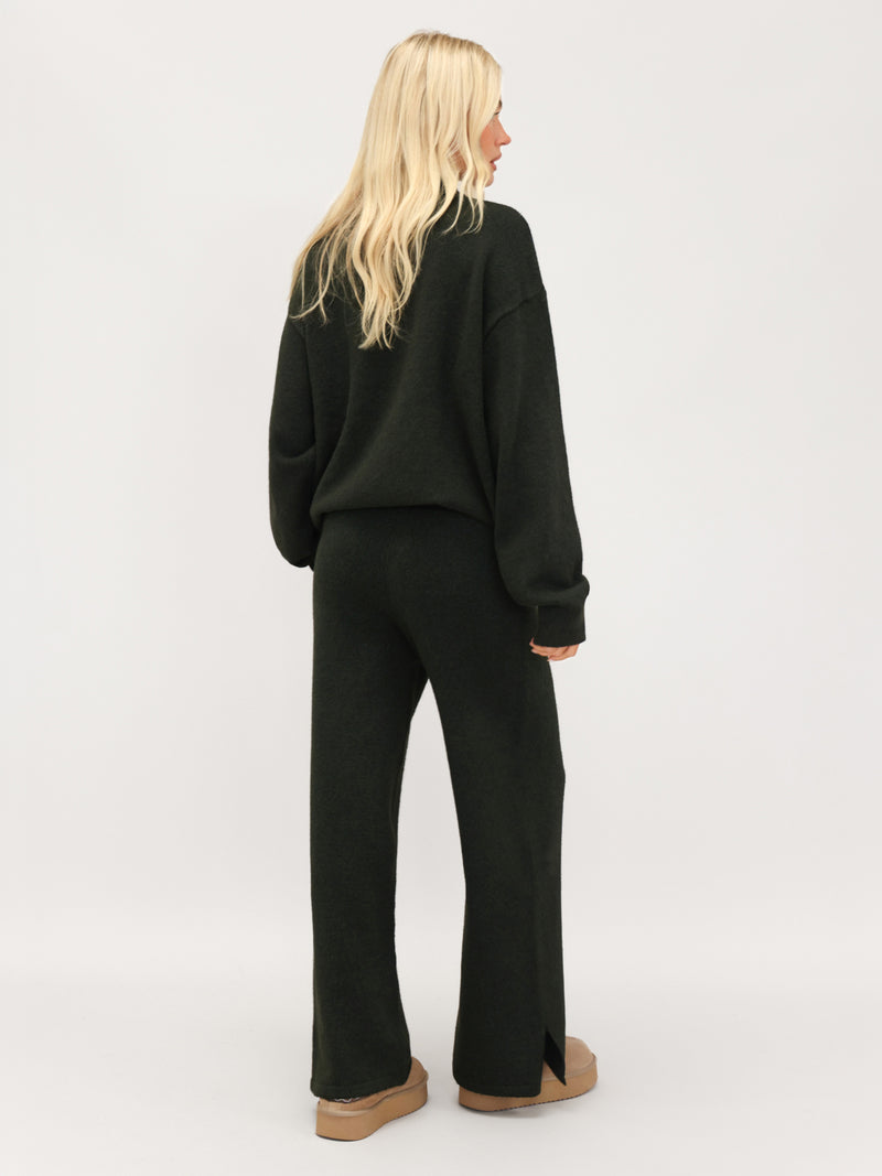 Oversized Knitted Jumper - Dark Green
