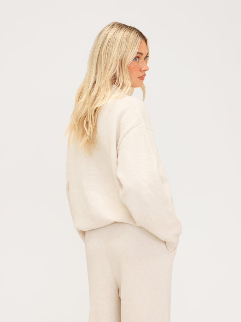 Oversized Knitted Jumper - Vanilla