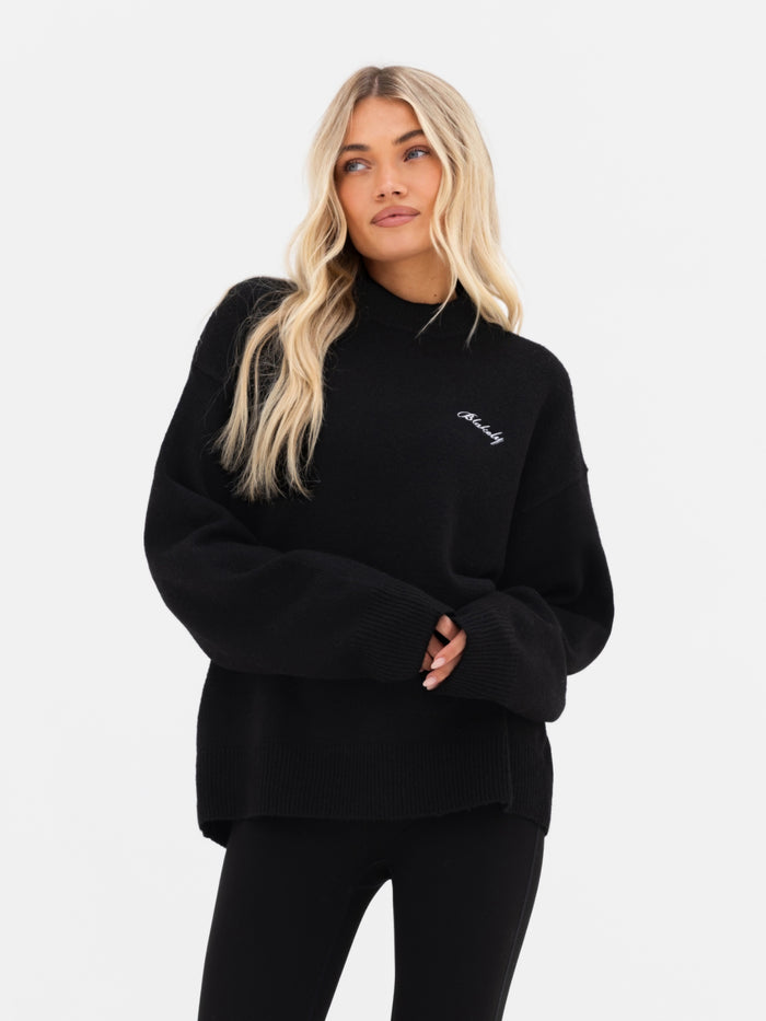 Oversized Knitted Jumper - Black