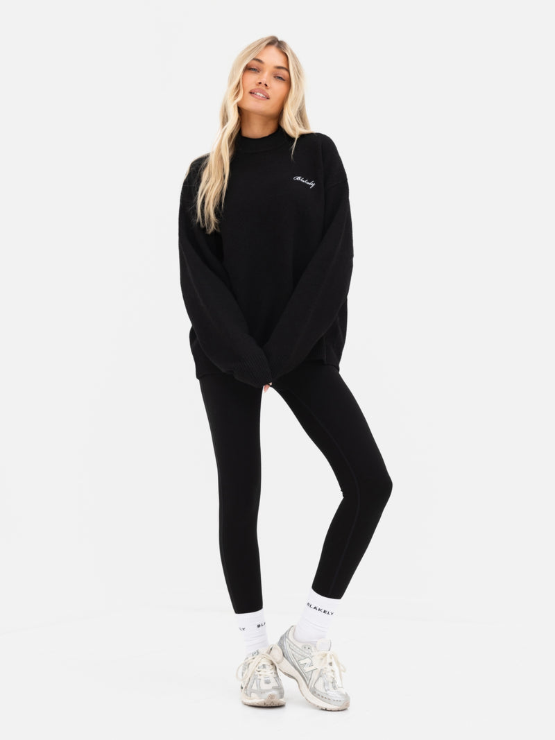 Oversized Knitted Jumper - Black