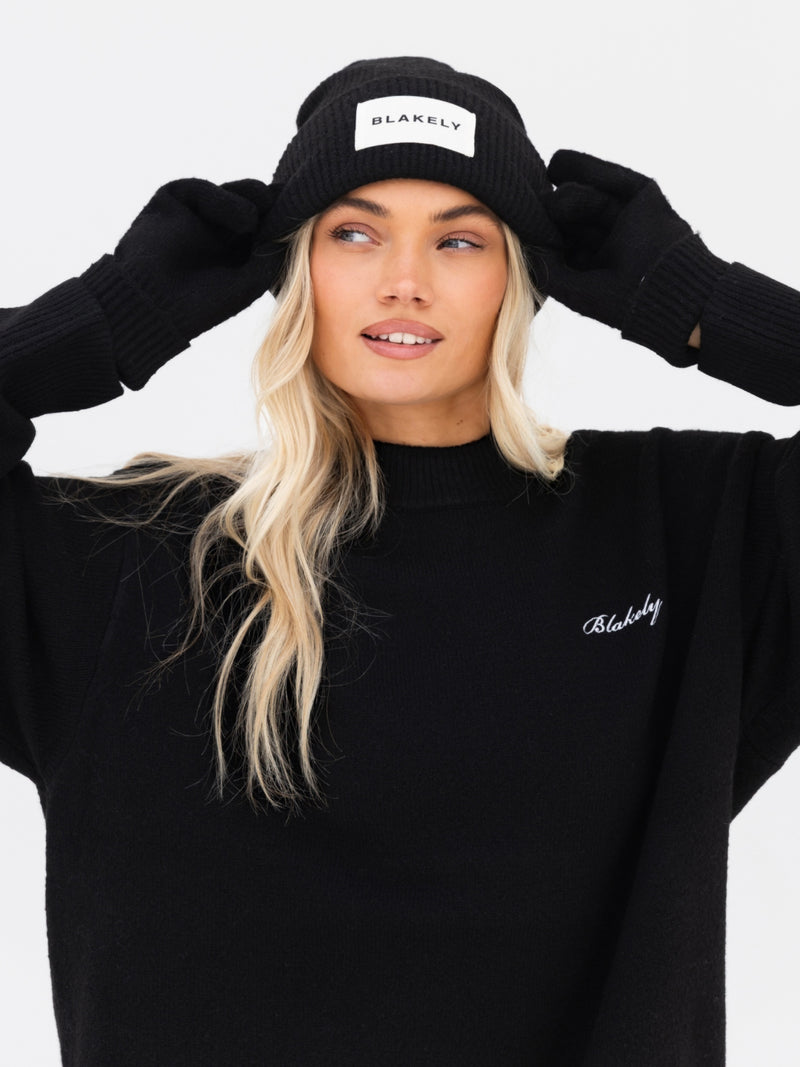 Oversized Knitted Jumper - Black
