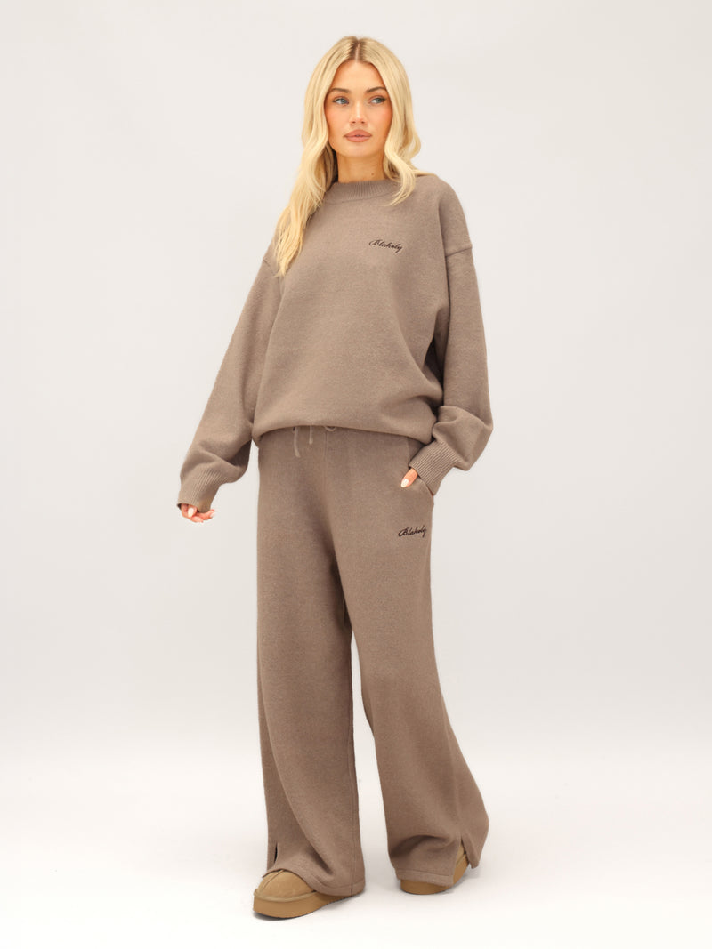 Oversized Knitted Jumper - Soft Brown