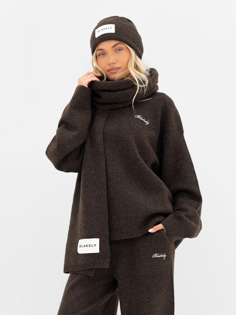 Oversized Knitted Jumper - Chocolate Brown