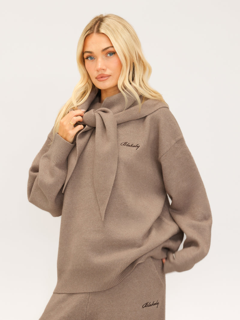 Oversized Knitted Jumper - Soft Brown