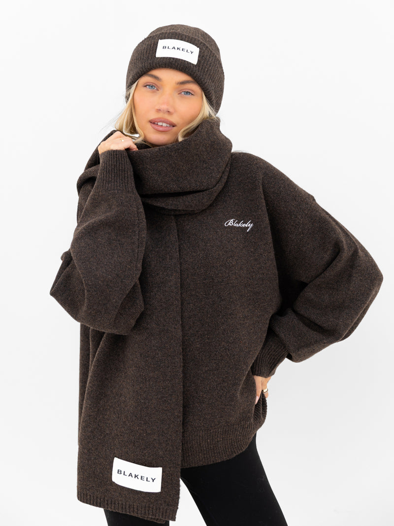 Oversized Knitted Jumper - Chocolate Brown
