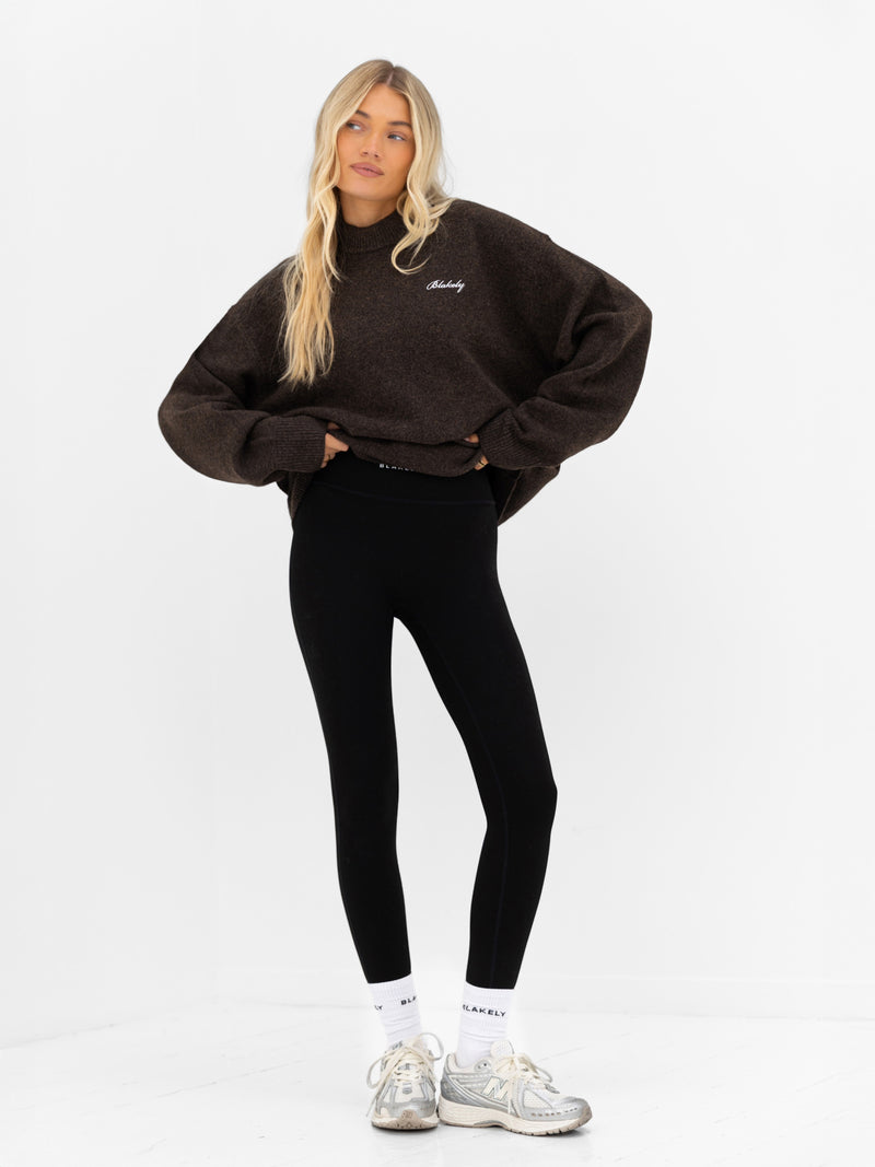 Oversized Knitted Jumper - Chocolate Brown