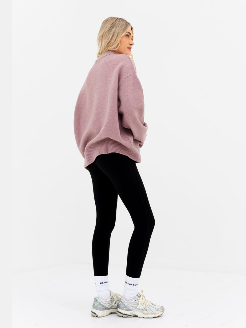 Oversized Knitted Jumper - Dusty Pink