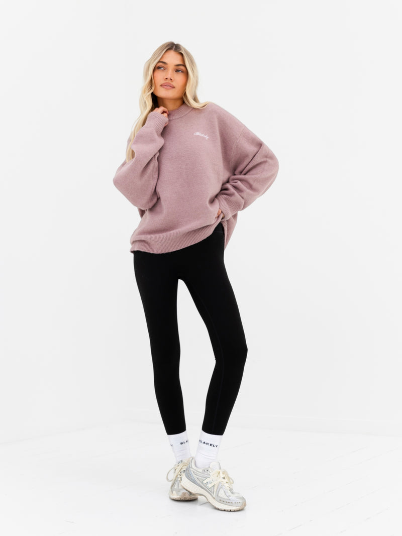 Oversized Knitted Jumper - Dusty Pink