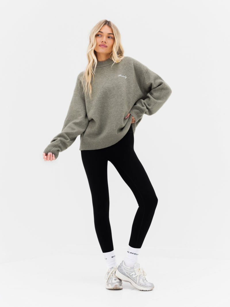 Oversized Knitted Jumper - Safari Green