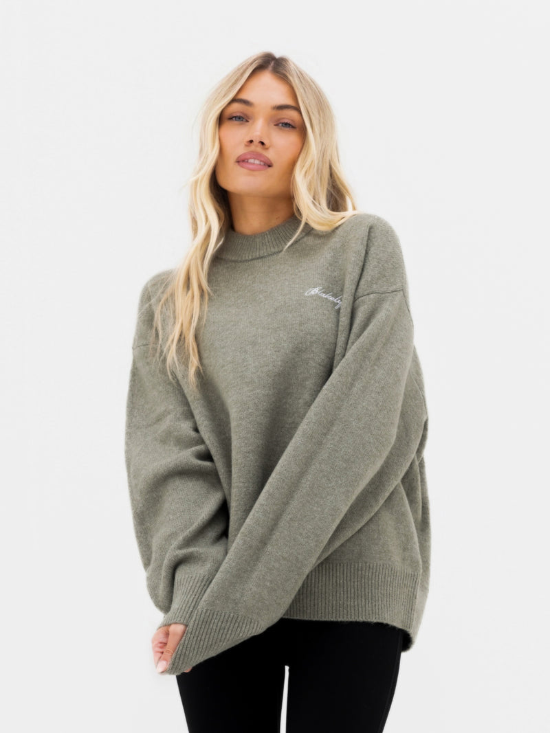 Oversized Knitted Jumper - Safari Green
