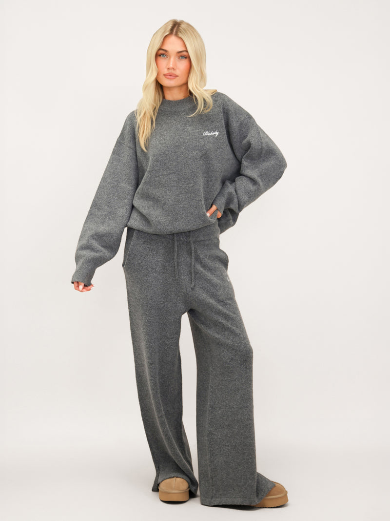 Oversized Knitted Jumper - Marl Charcoal