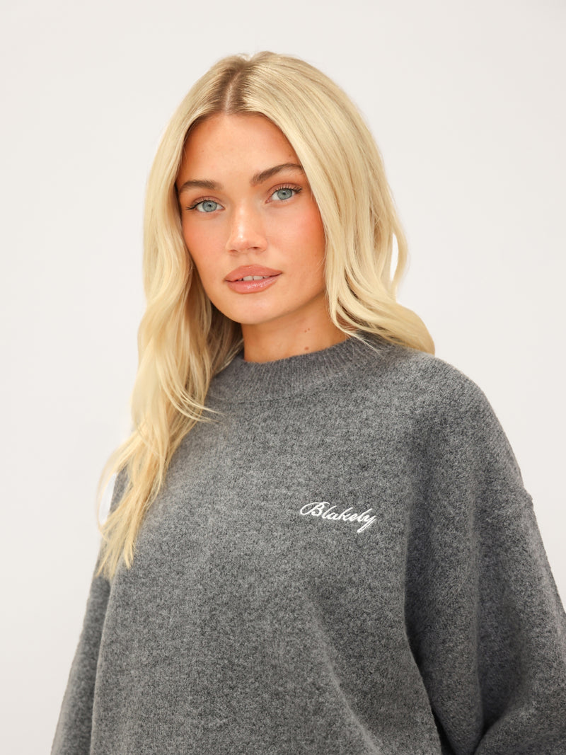 Oversized Knitted Jumper - Marl Charcoal