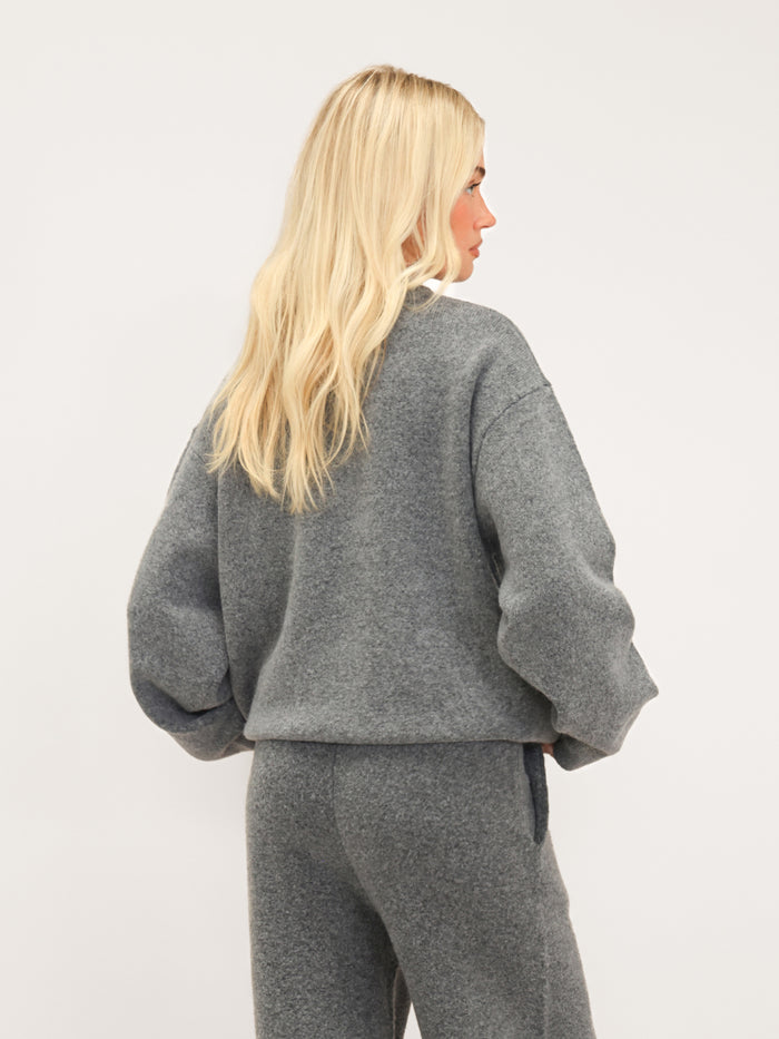 Oversized Knitted Jumper - Marl Charcoal
