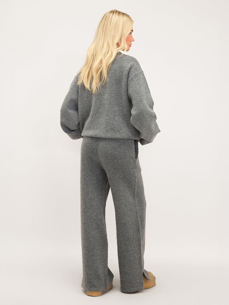Oversized Knitted Jumper - Marl Charcoal